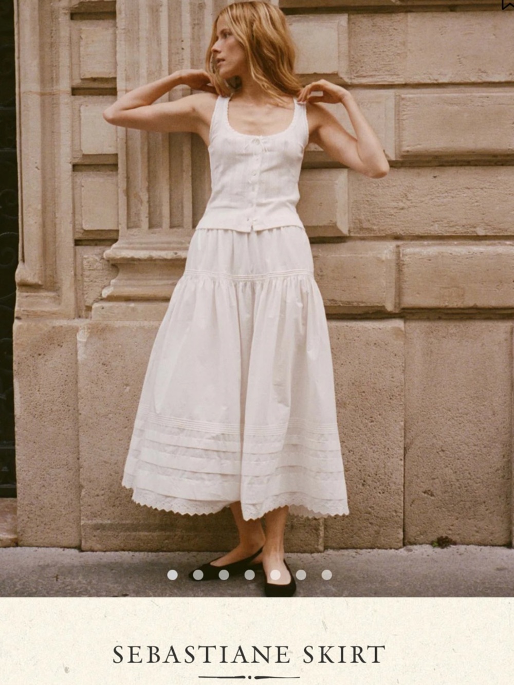 Doen Sebastiane Maxi Skirt in Powder White